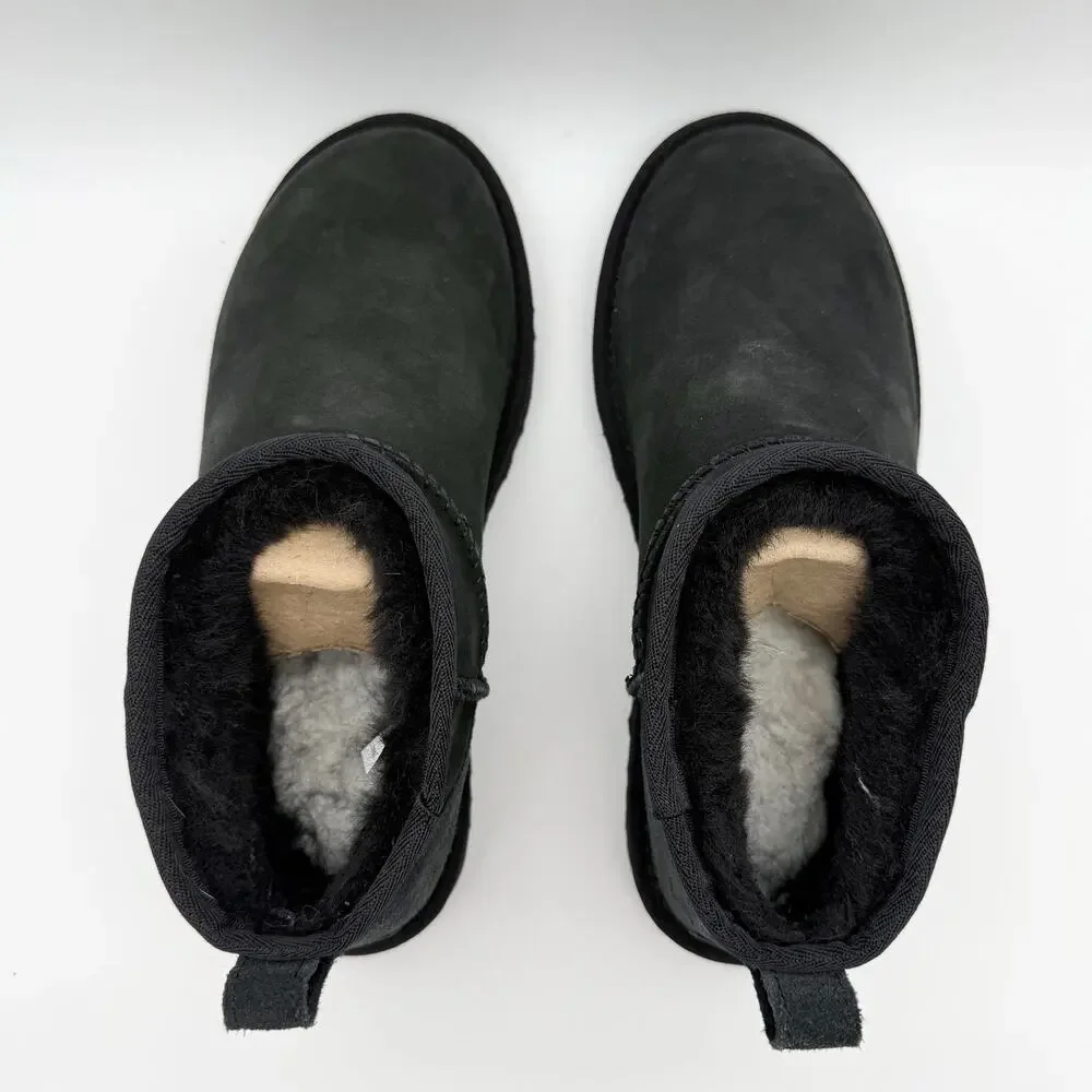 UGG Womens Classic Ultra Mini Booties US 9 U 40 Black Suede GUC